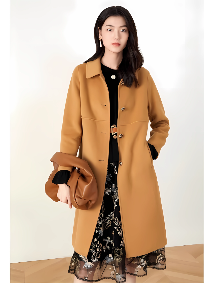 Woolen Coat Medium Length Coat