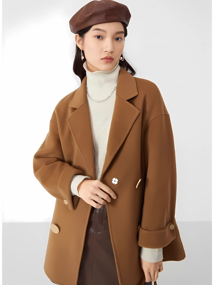JUZUI Suit Collar Shape Coat