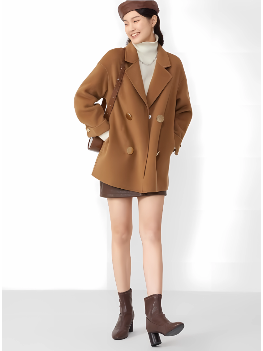 JUZUI Suit Collar Shape Coat