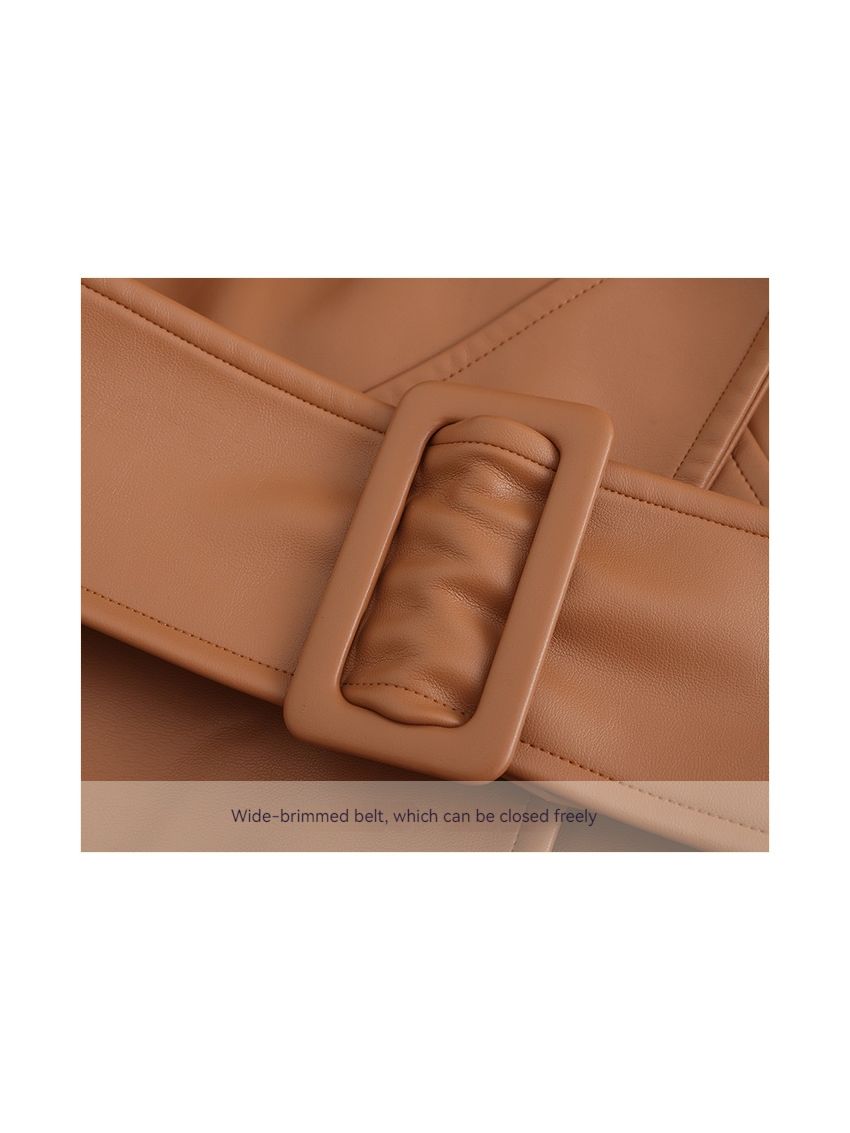 Classic modern trench coat oversized leather jacket