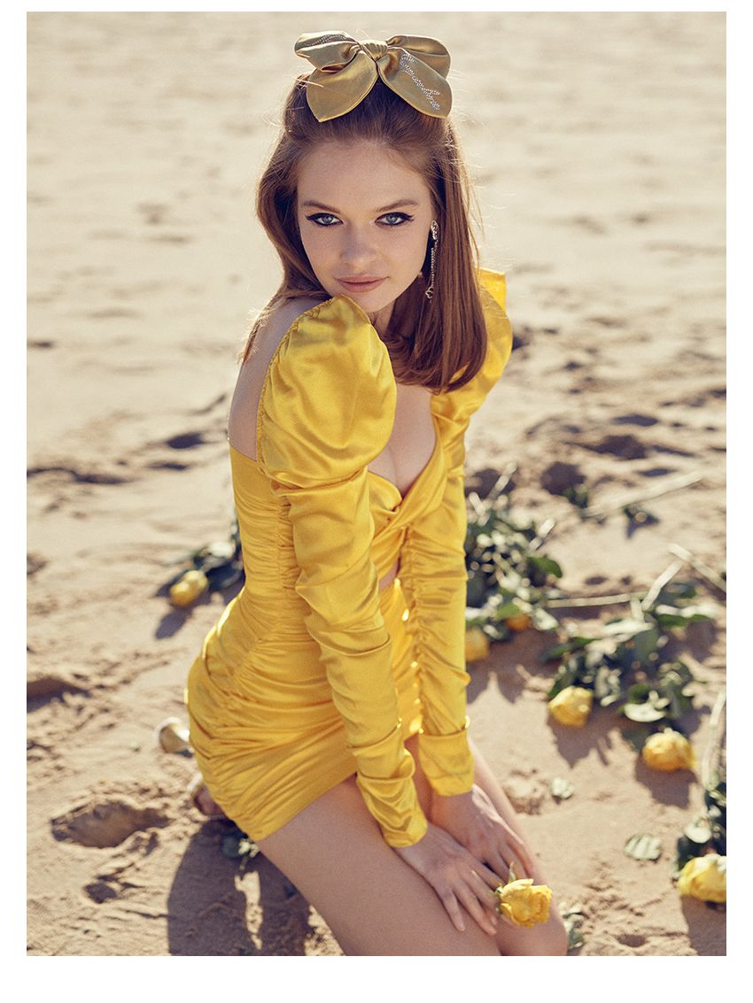 Hollow Silk Sexy Backless Dress