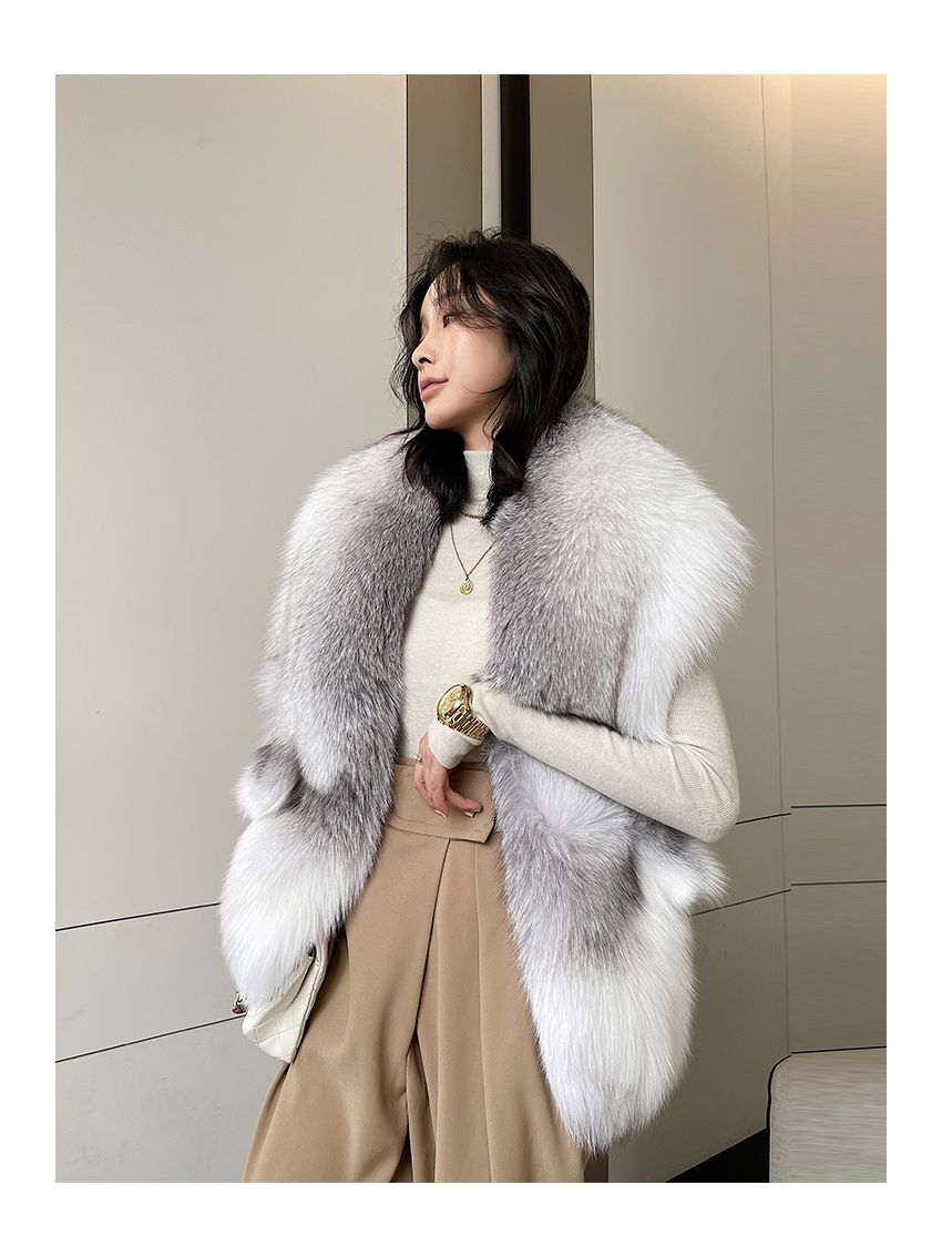 Fox Leather Large Shawl