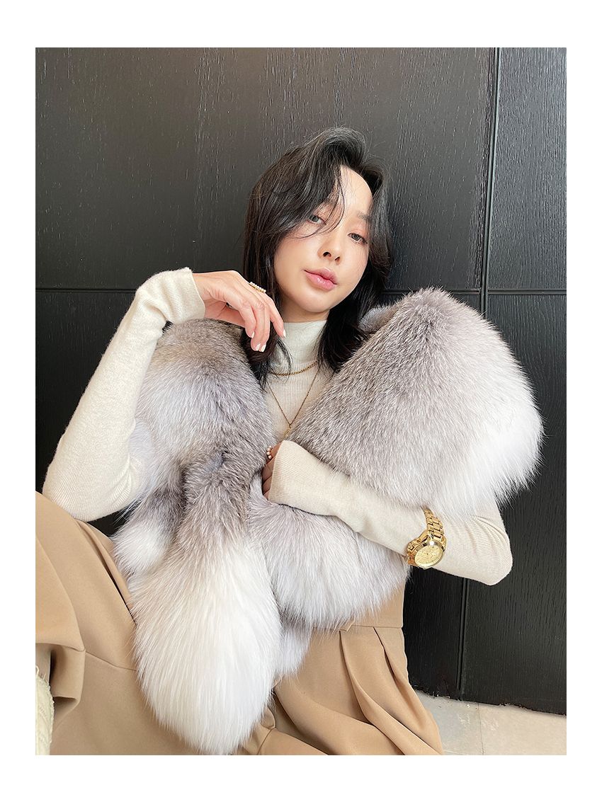 Fox Leather Large Shawl