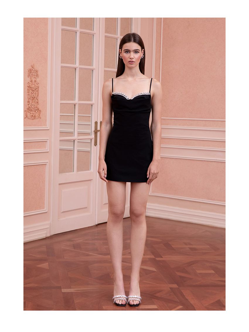 Straps Pearl Diamond Chain Backless Sexy Skirt