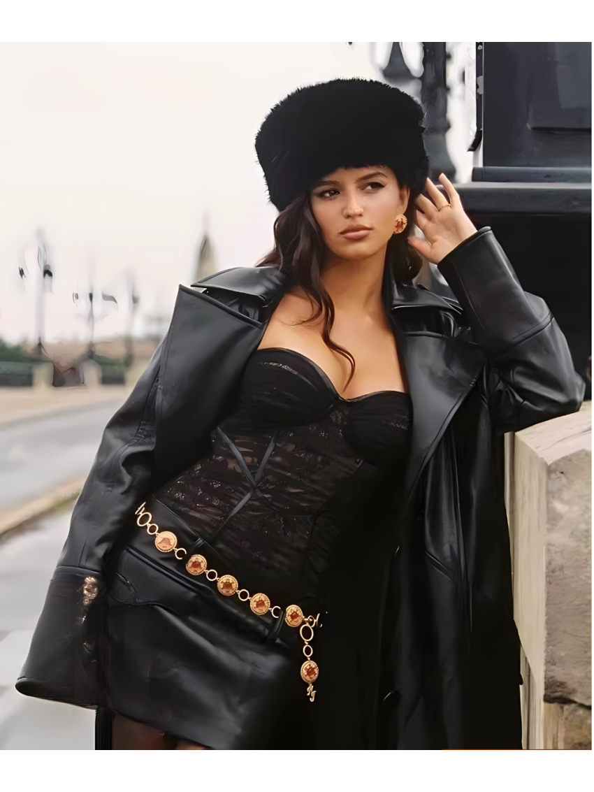 Lace mesh pleated leather dress