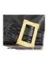 Vintage gold buckle decorative leather skirt