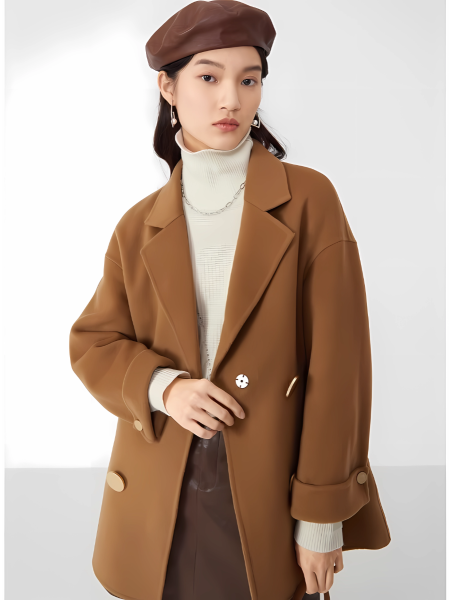 JUZUI Suit Collar Shape Coat