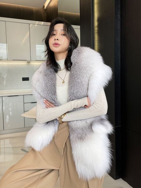 Fox Leather Large Shawl